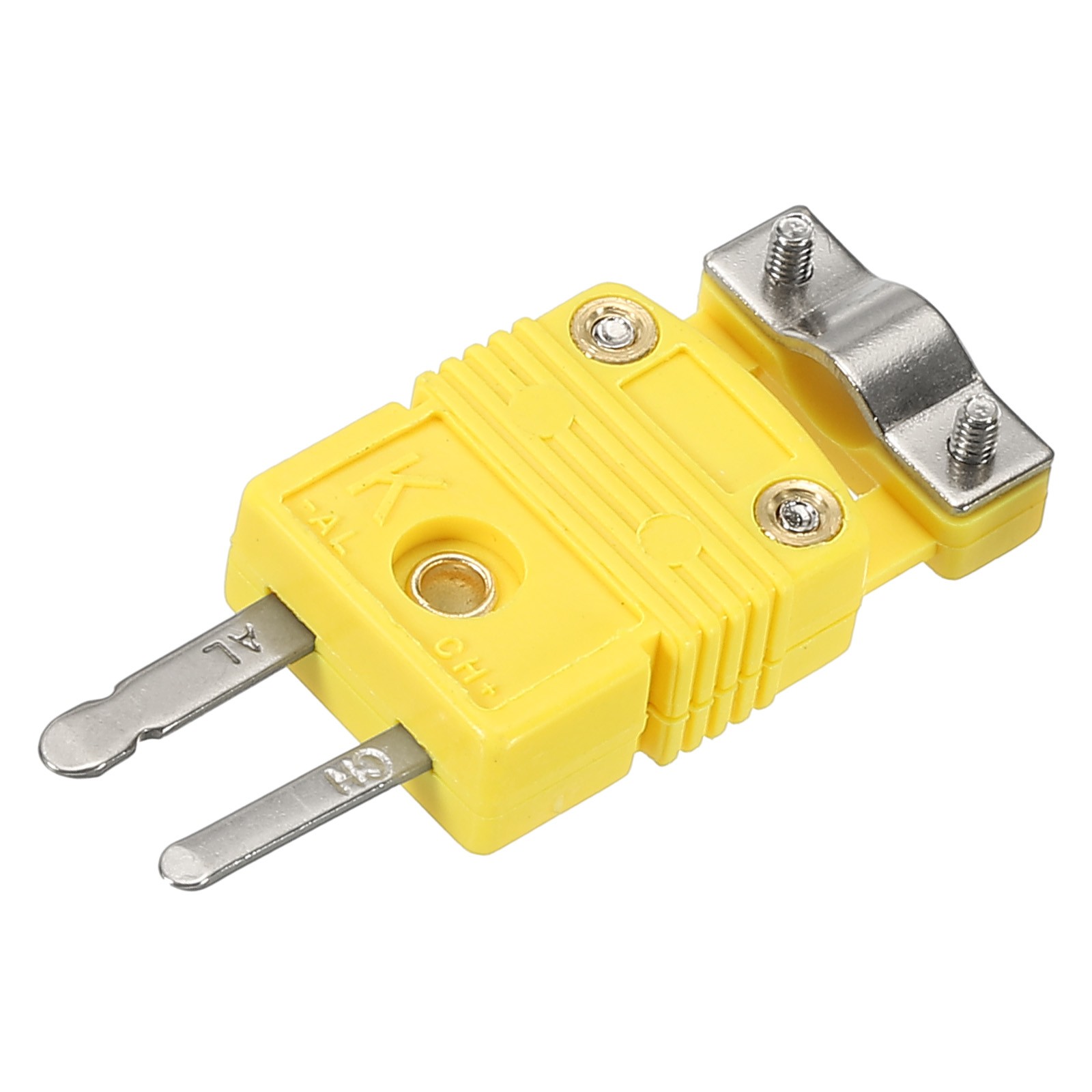 K Type Thermocouple Wire Connectors Male Plug Adapter with Fixing Clamp