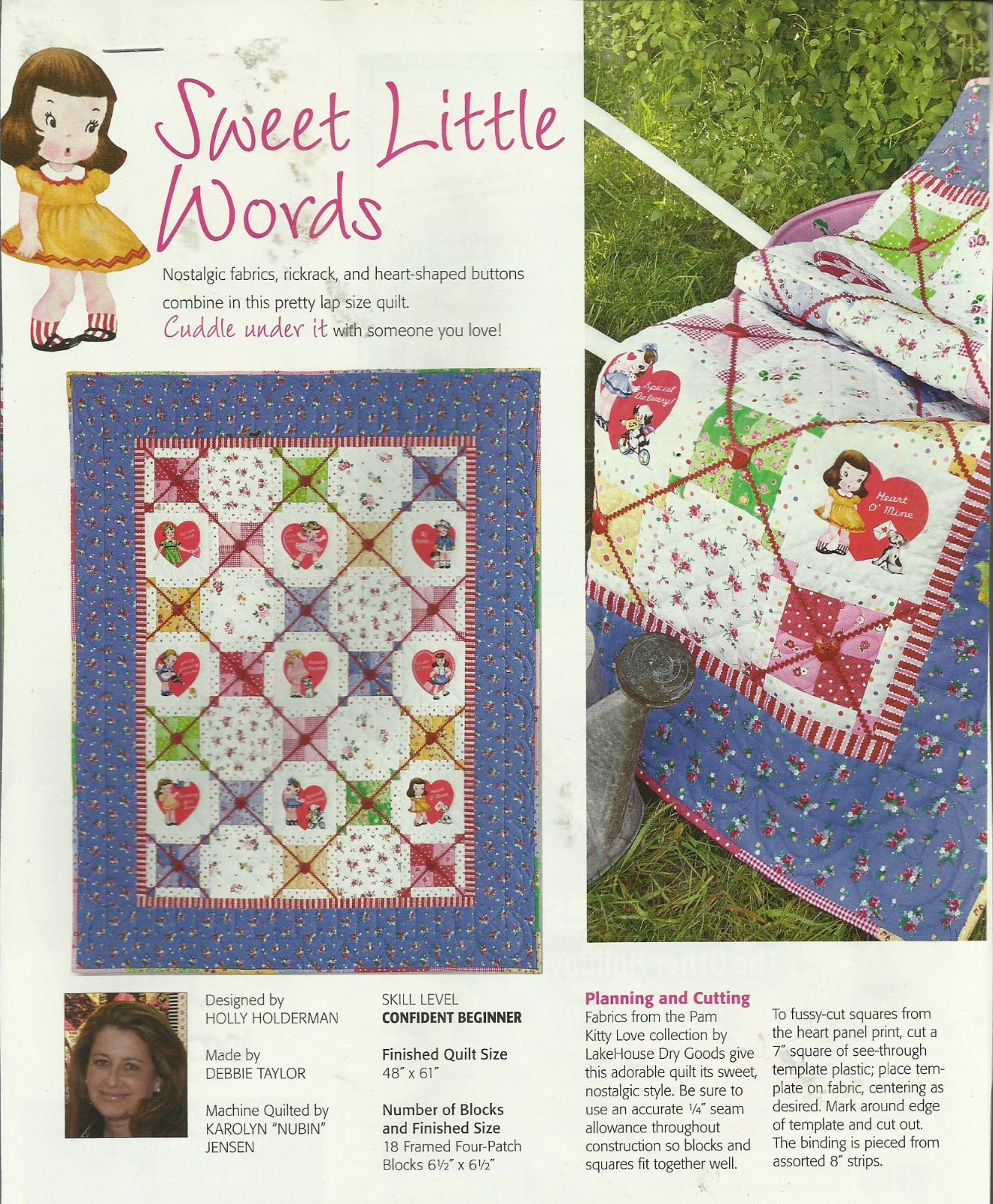 E0792  SWEET LITTLE WORDS   QUILT PATTERN/INSTRUCTIONS