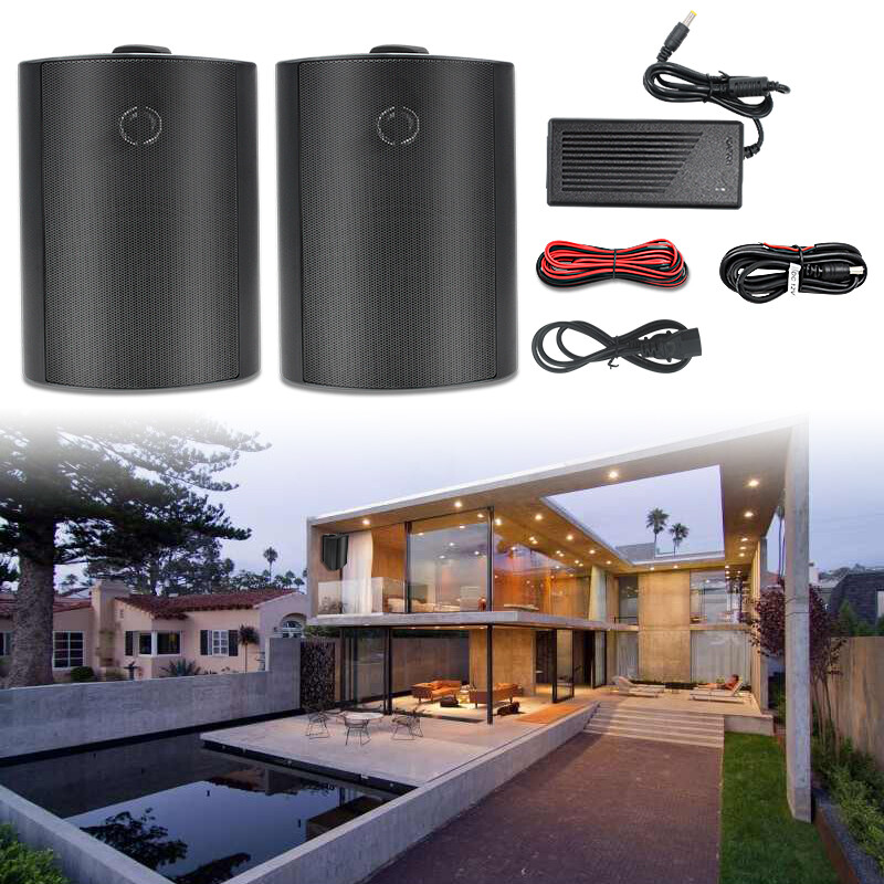 Herdio 200W 4" Bluetooth Speakers Outdoor Waterproof Wall Mount Wireless Indoor