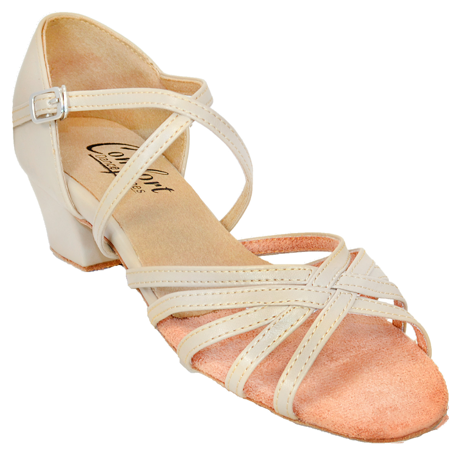 Comfort Strappy Dance Shoe - Tan Leather