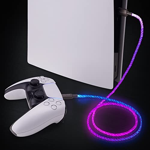 PS5 Controller RGB LED USB C Charger 3.28FT