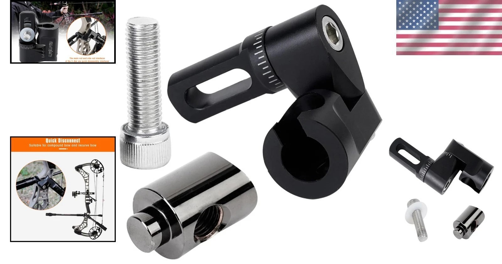 Adjustable Single Side V-Bar Mount with Quick Disconnect for Bow Stabilization-~