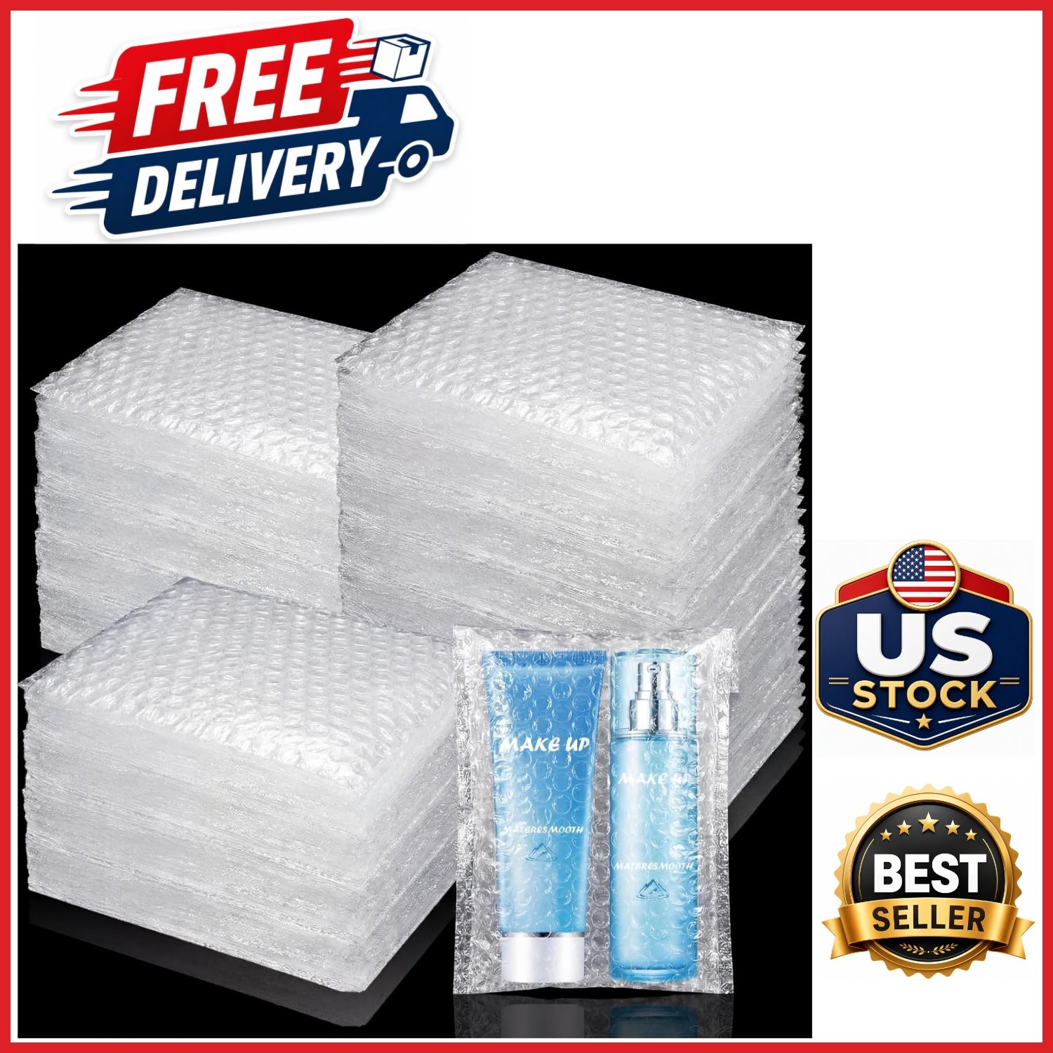 Clear Bubble Pouches 6x8 for Packing 200Pcs Double Walled Cushioning Bags