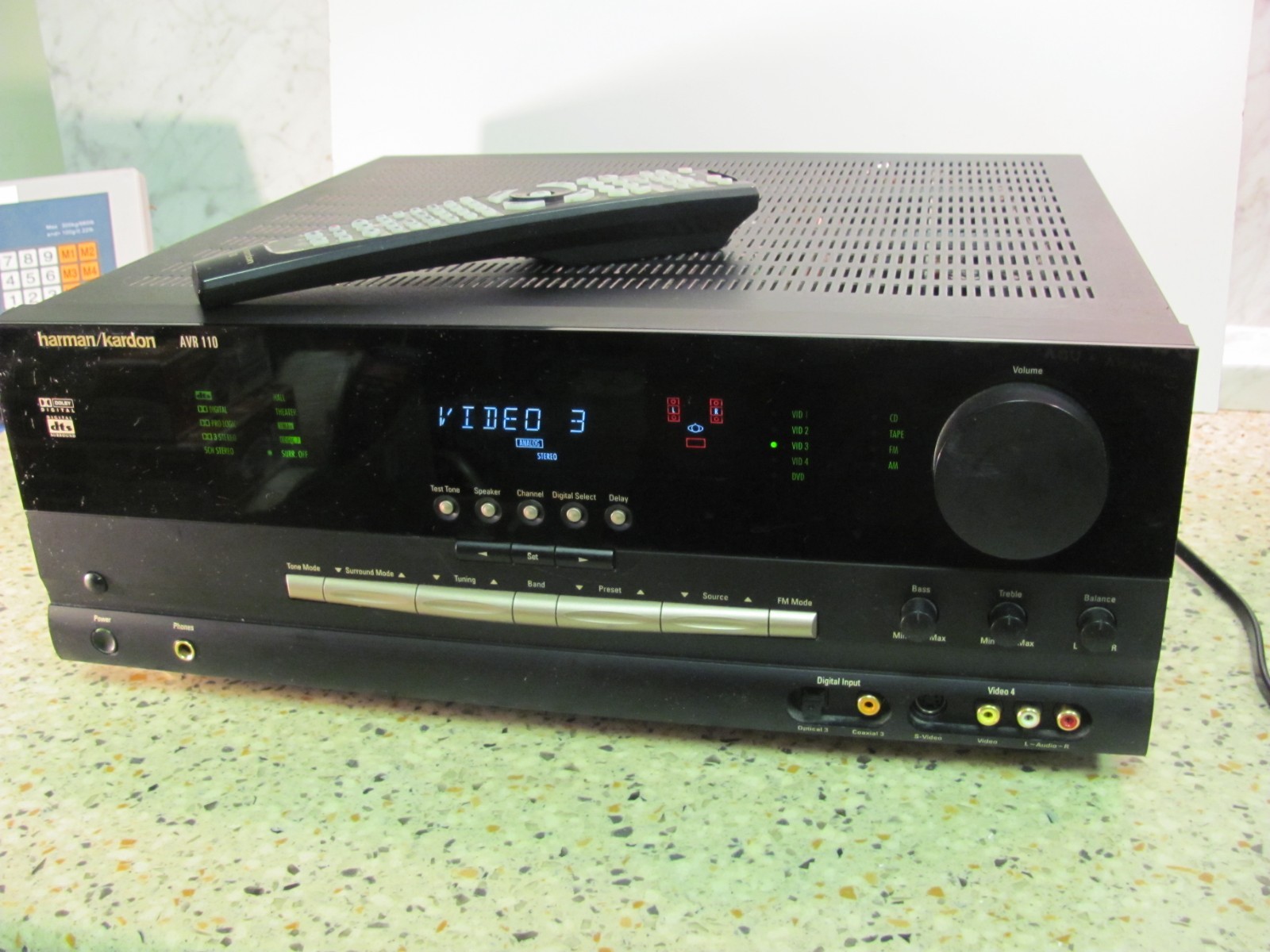 Harman Kardon Receiver AVR 110 Black Surround Sound Audio Inputs