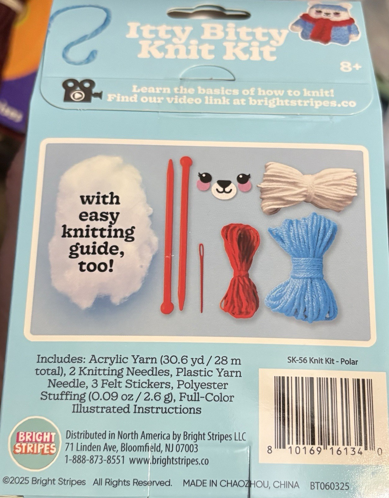 Itty Bitty Knit Kit - Polar Bear craft kit