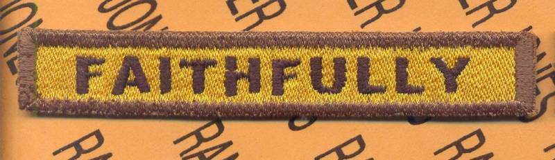590th Armored "FAITHFULLY" TANK TAB patch