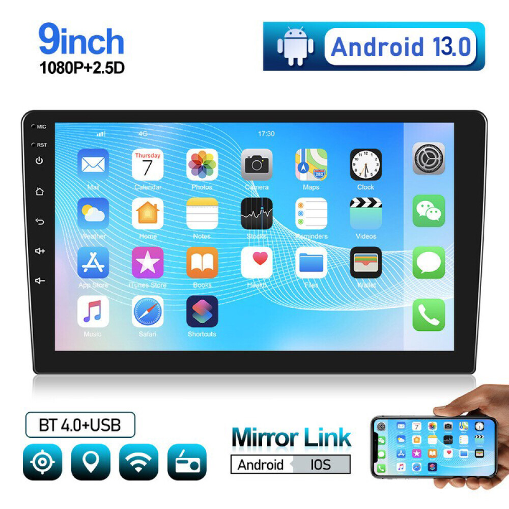 9 Inch Double 2Din Car Stereo Radio Android 13 GPS NAVI Bluetooth FM WIFI 32GB
