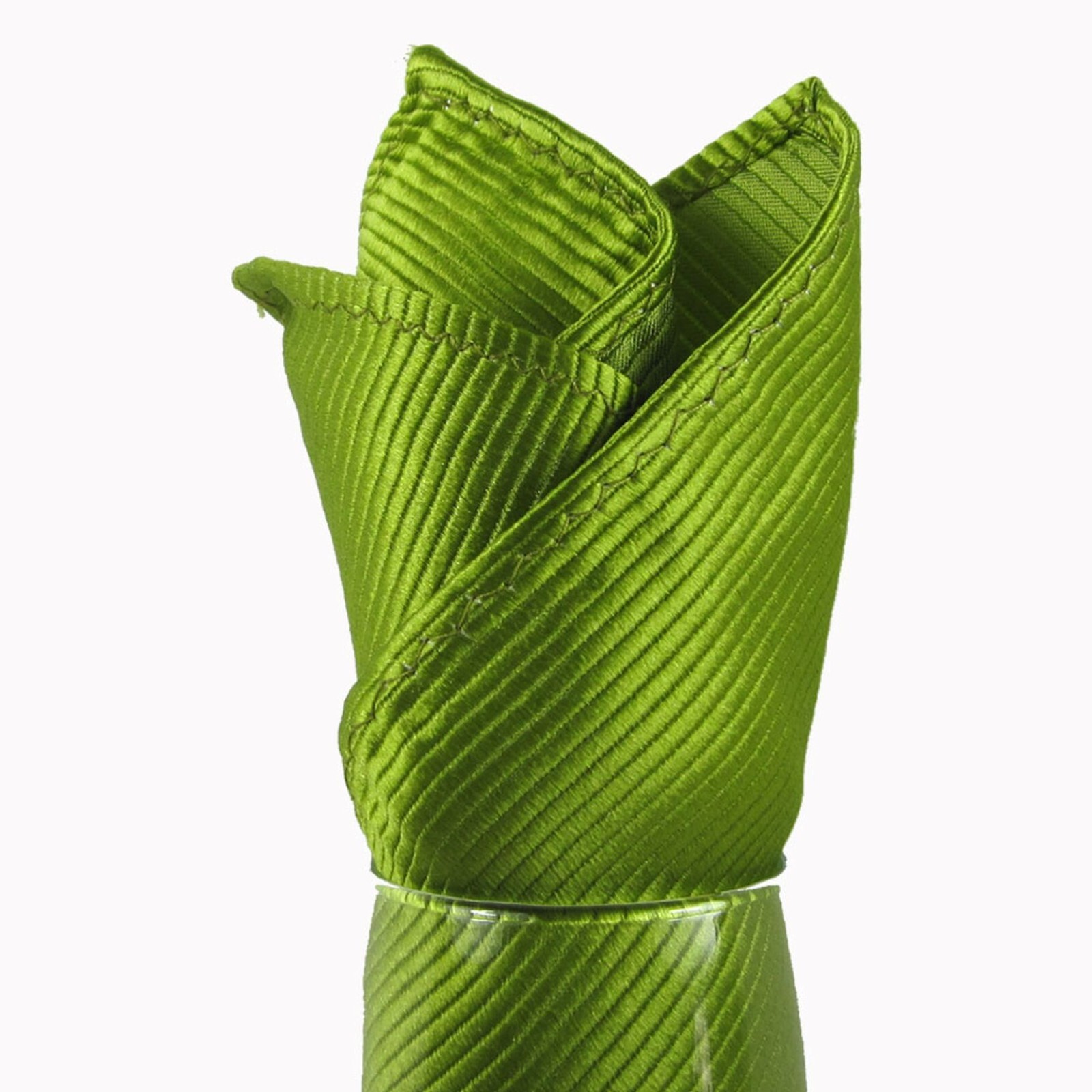 100% Silk Woven Ribbed Solid Pocket Squares for Business, Weddings & Formals