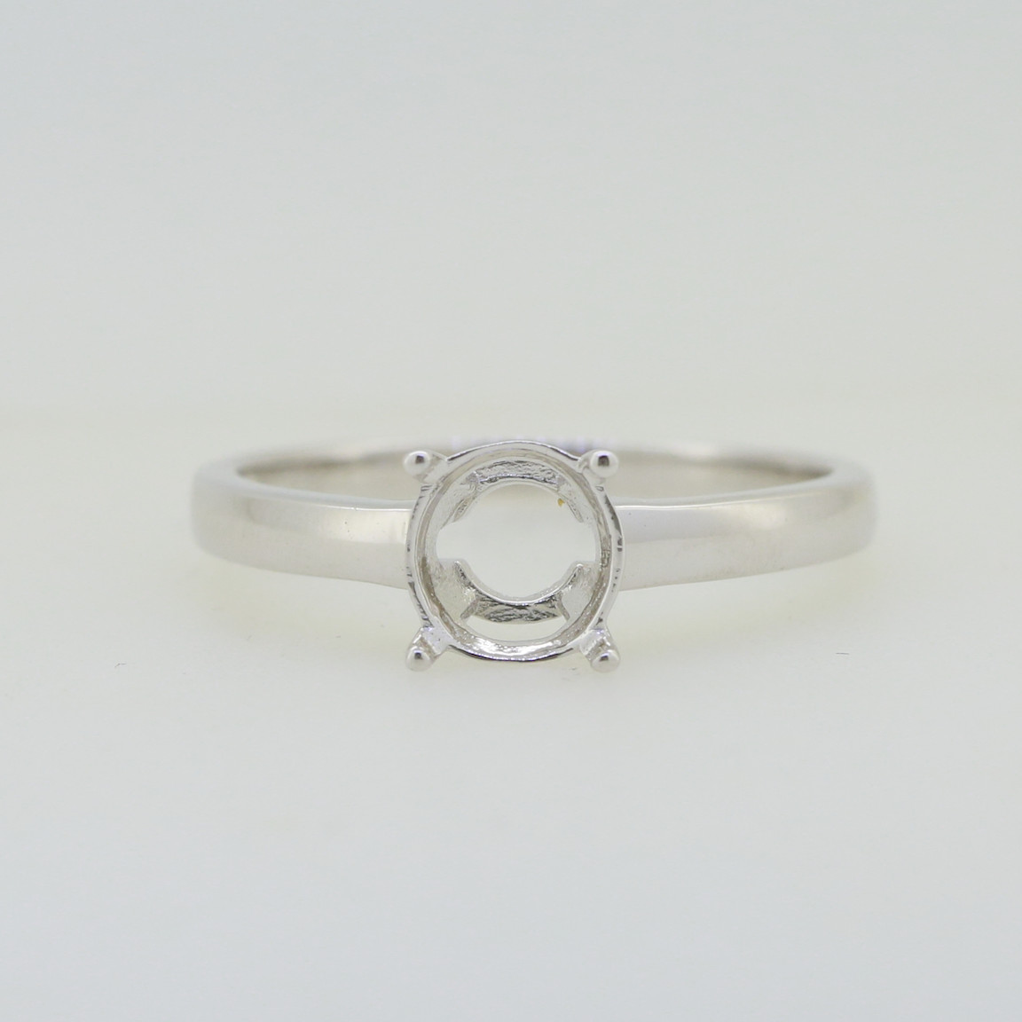 Sterling Silver Semi Mount Ring Setting Round RD 7x7mm Solitaire Sz 11