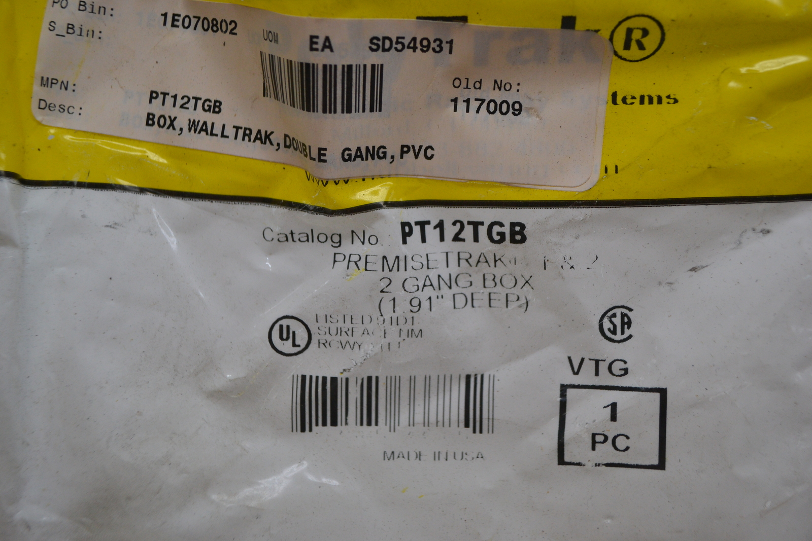 HUBBELL PT12TGB BOX 1.91" NSMP