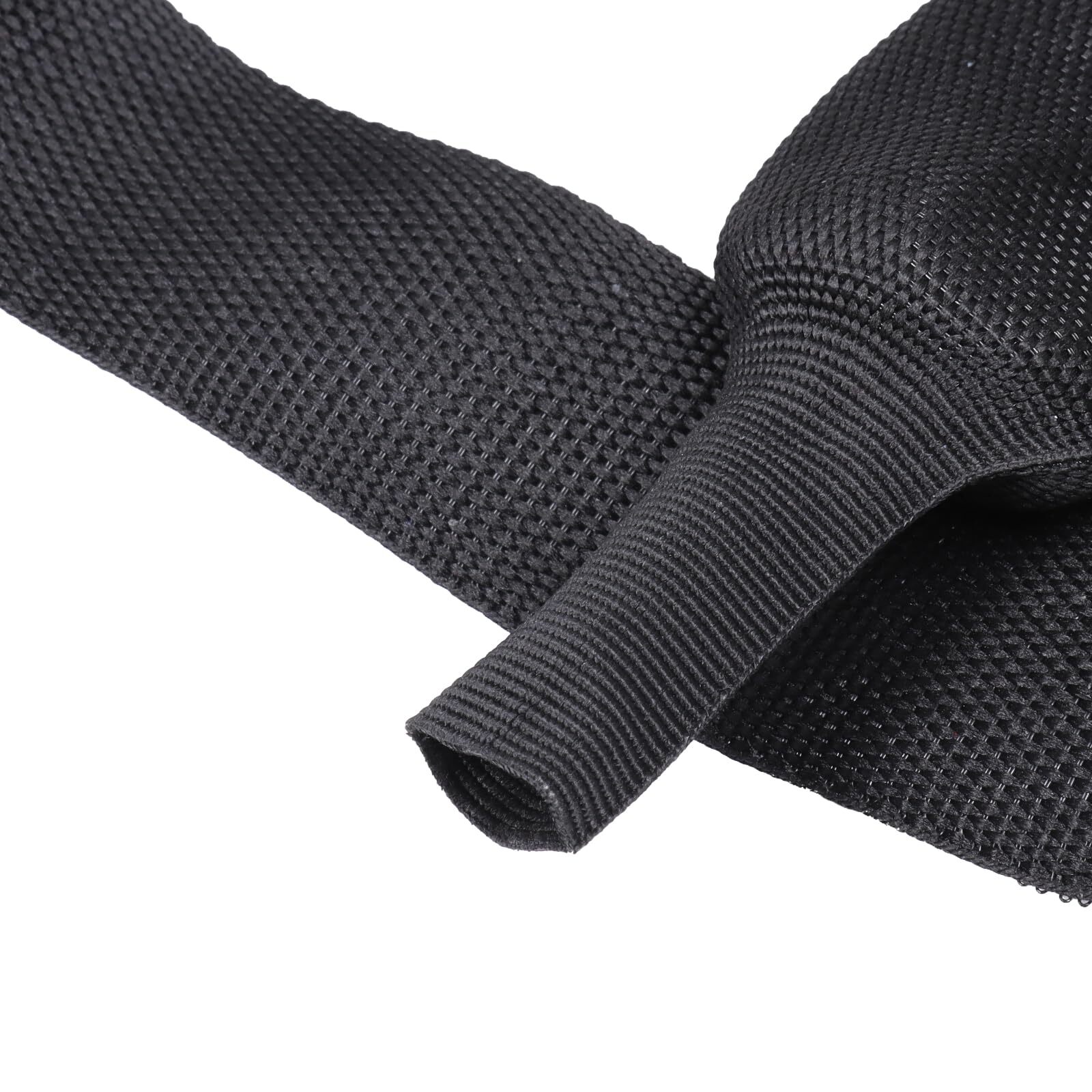 2-in-1 Heat Shrink Braided Sleeve 3/8 inch 22FT Black Fabric Tubing 10mm