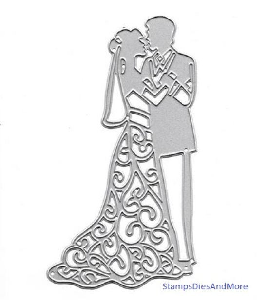 BRIDE & GROOM Wedding Metal Cutting Dies Mr & Mrs Card Making Invitations #4