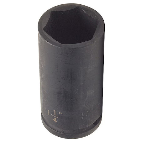 Westward 4Lxh5 Westward 1/2 In Drive Impact Socket, Deep Socket, Black Oxide,
