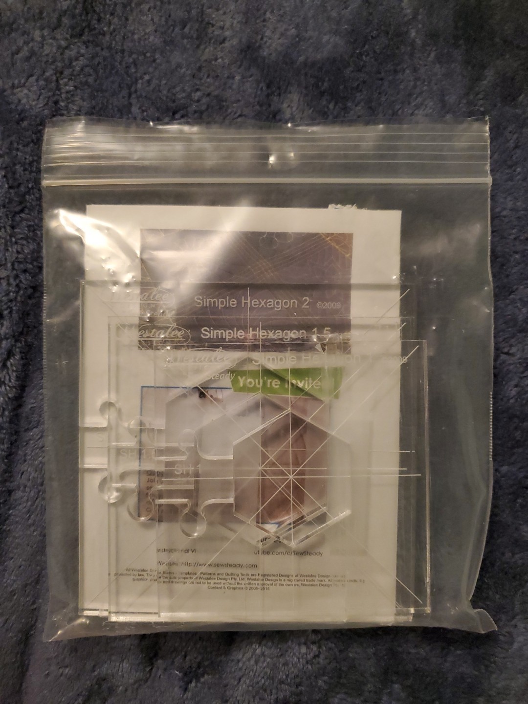 Westalee Sew Steady Simple Hexagon High Shank Template Set