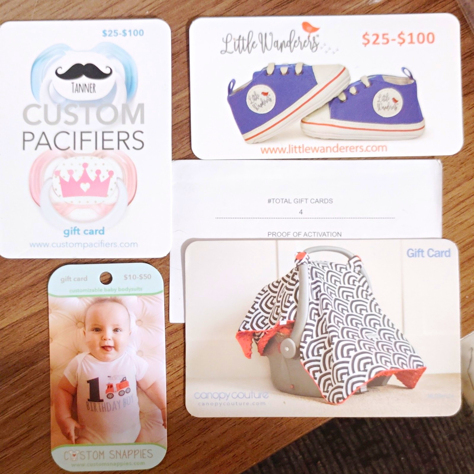 Custom Pacifiers $30 Gift Card Plus $60 ,$50 & $50