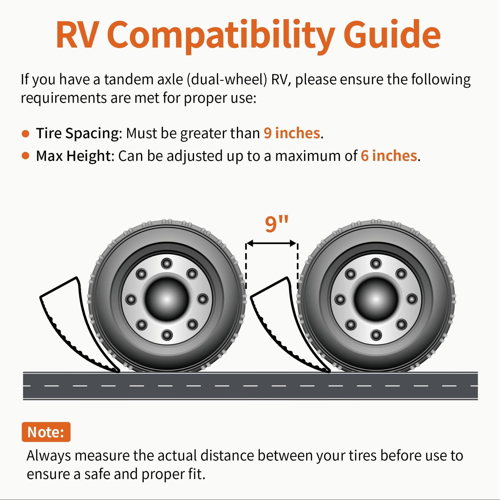 OULEME Orange RV Leveler XL 2 Pack