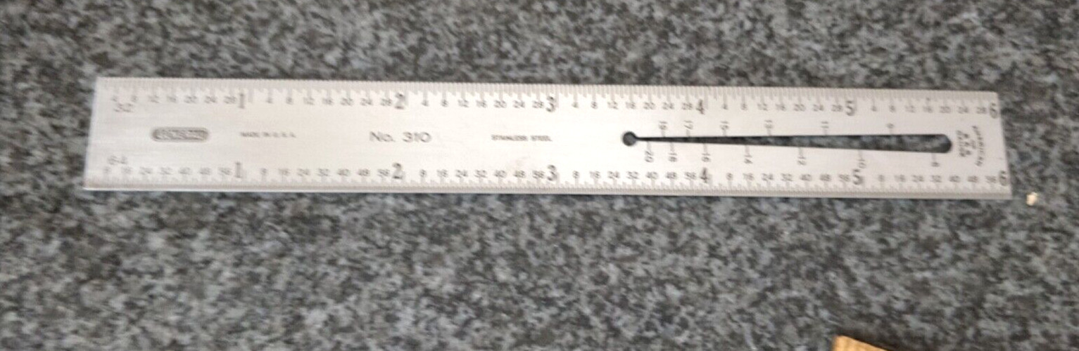 GENERAL  USA 🇺🇸 No. 310 6" Ruler w/ B & S Gauge NEW USA scale rule 6 inch