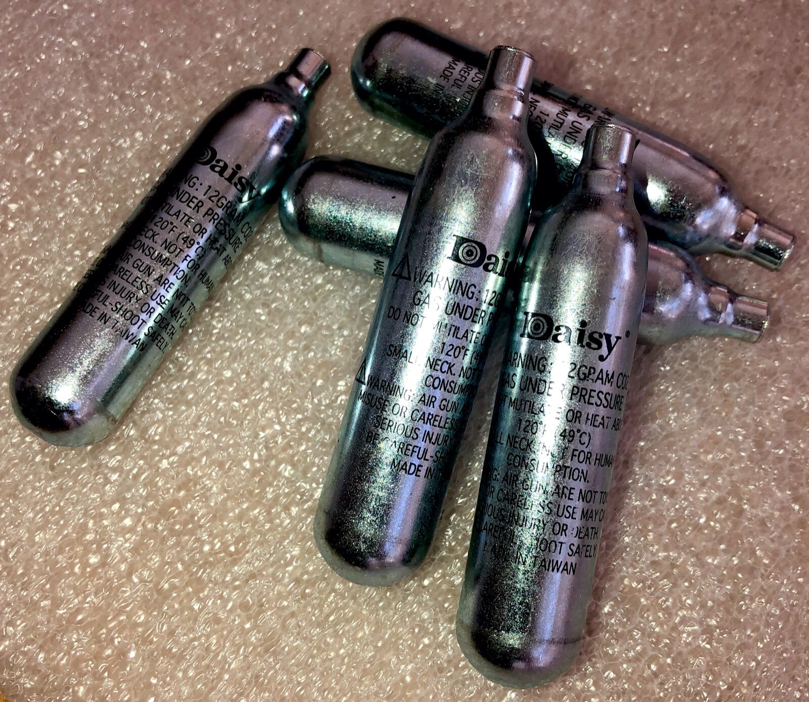 Daisy Powerline CO2 Cartridges / 5 Pack 12 Gram Cylinders - Hard Box