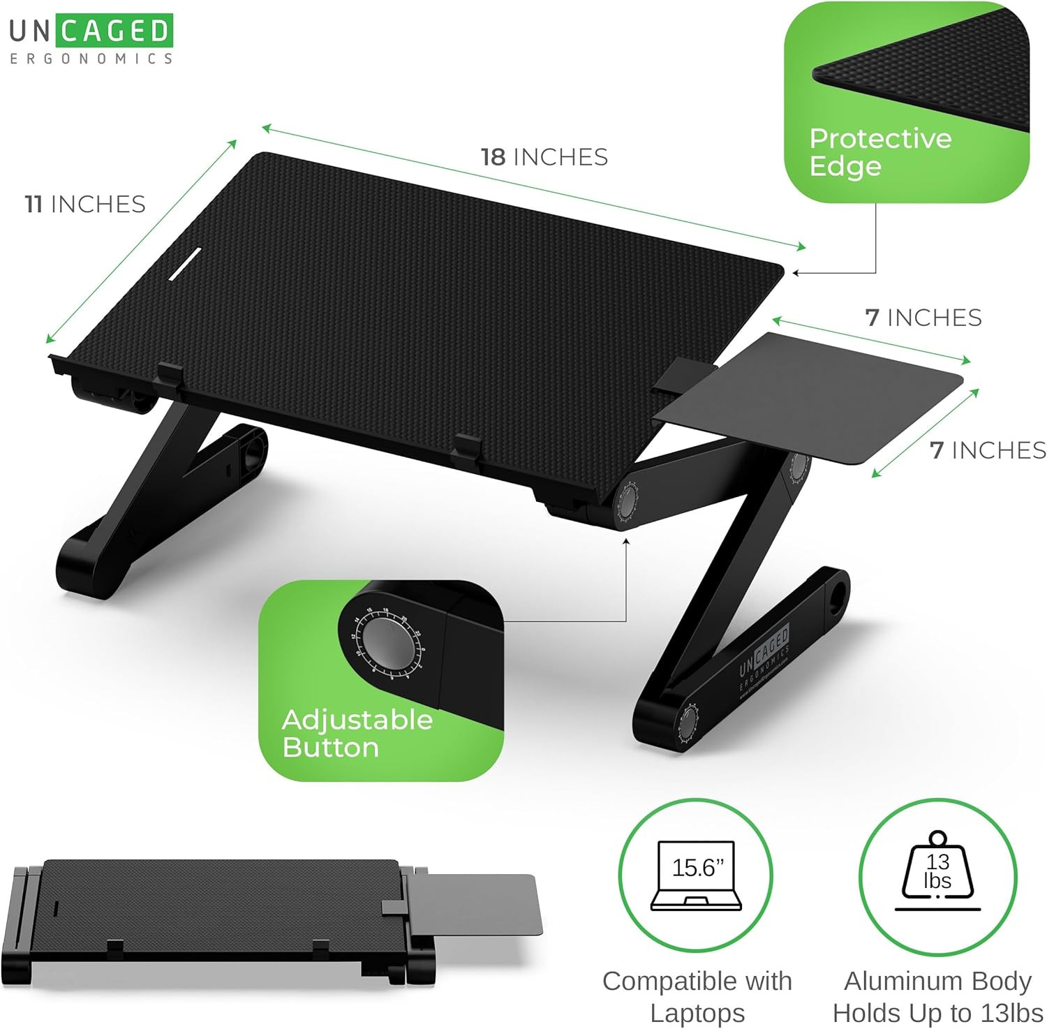 Workez Adjustable Computer Keyboard Stand for Desk, Keyboard & Mouse Riser, Ergo