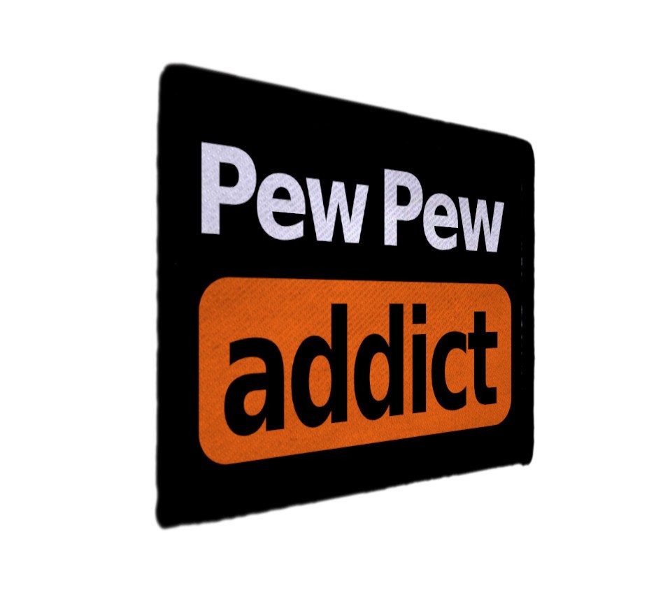 Pew Pew Addict 2A Guns Love Funny  Patch Sew on [sub]