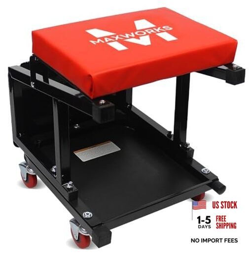 50880 Garage Creeper Seat and Stool Combo, Workshop Seat with 300 Lbs