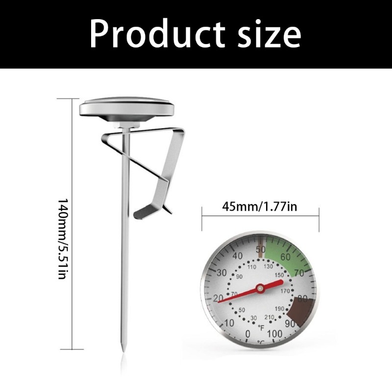 Portable White Storage Box Coffee Thermometers Neutral Face Display Precise