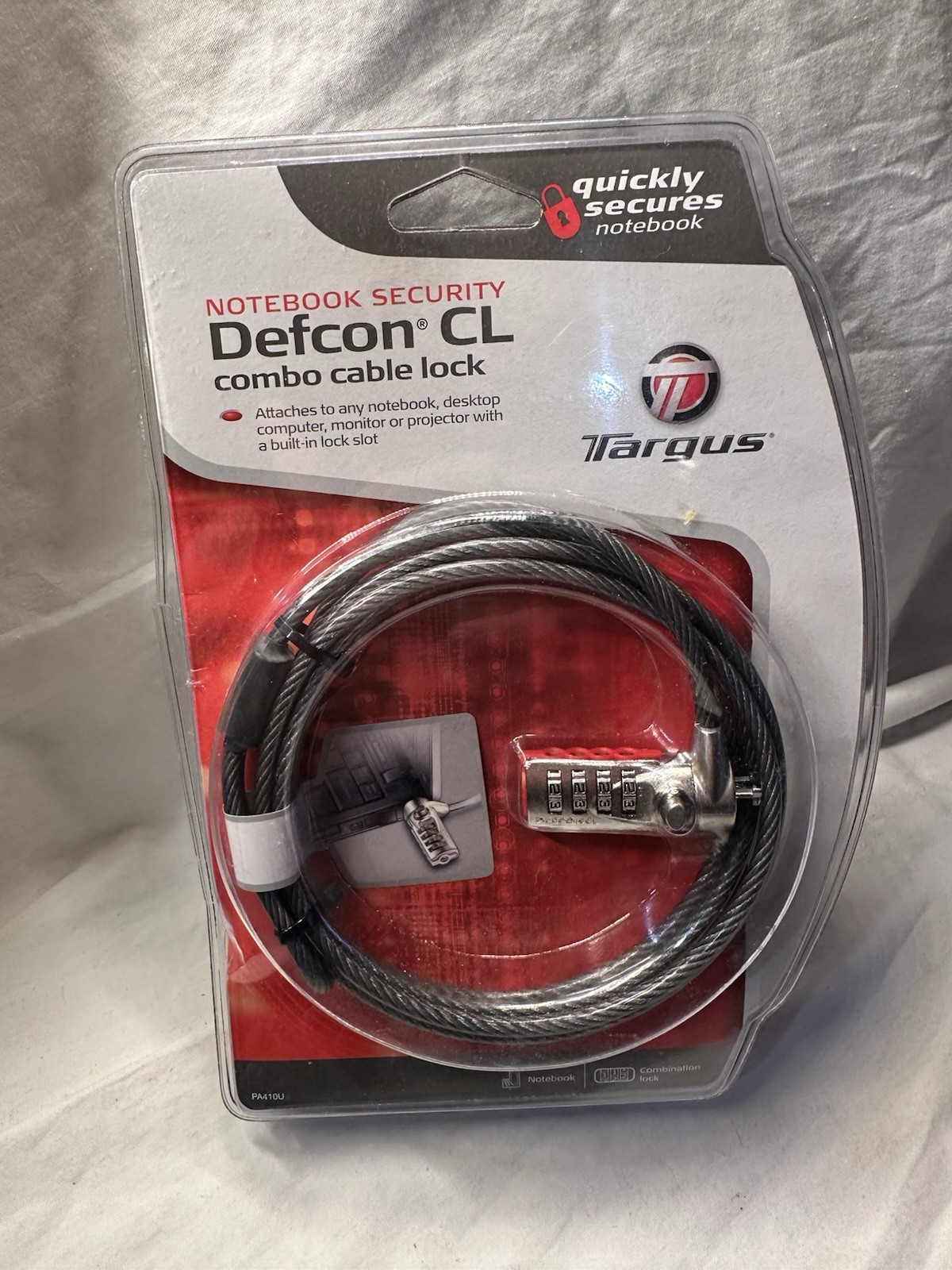 Targus Notebook Security DEFCON CL Serialized Combo Cable Lock Model: PA410U
