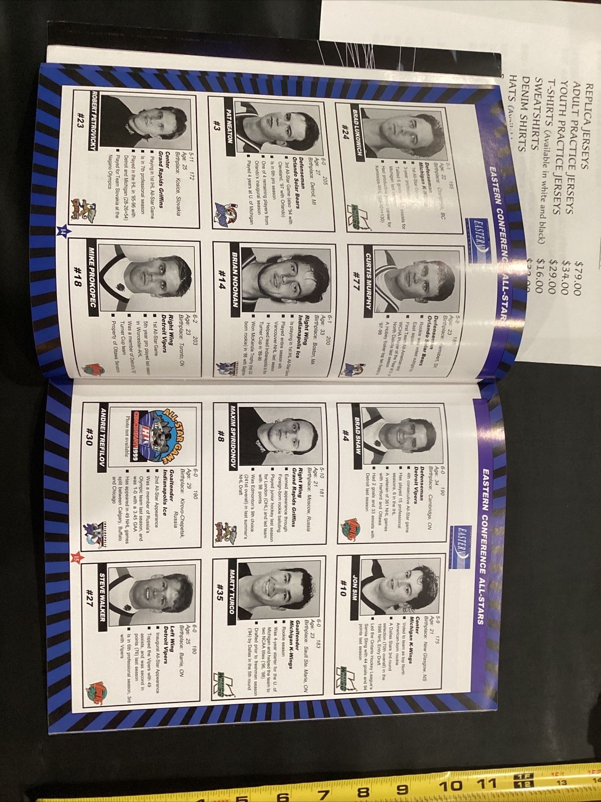 1999 Cincinnati Cyclones All Star IHL Hockey Game Jan 17 Program & Inserts