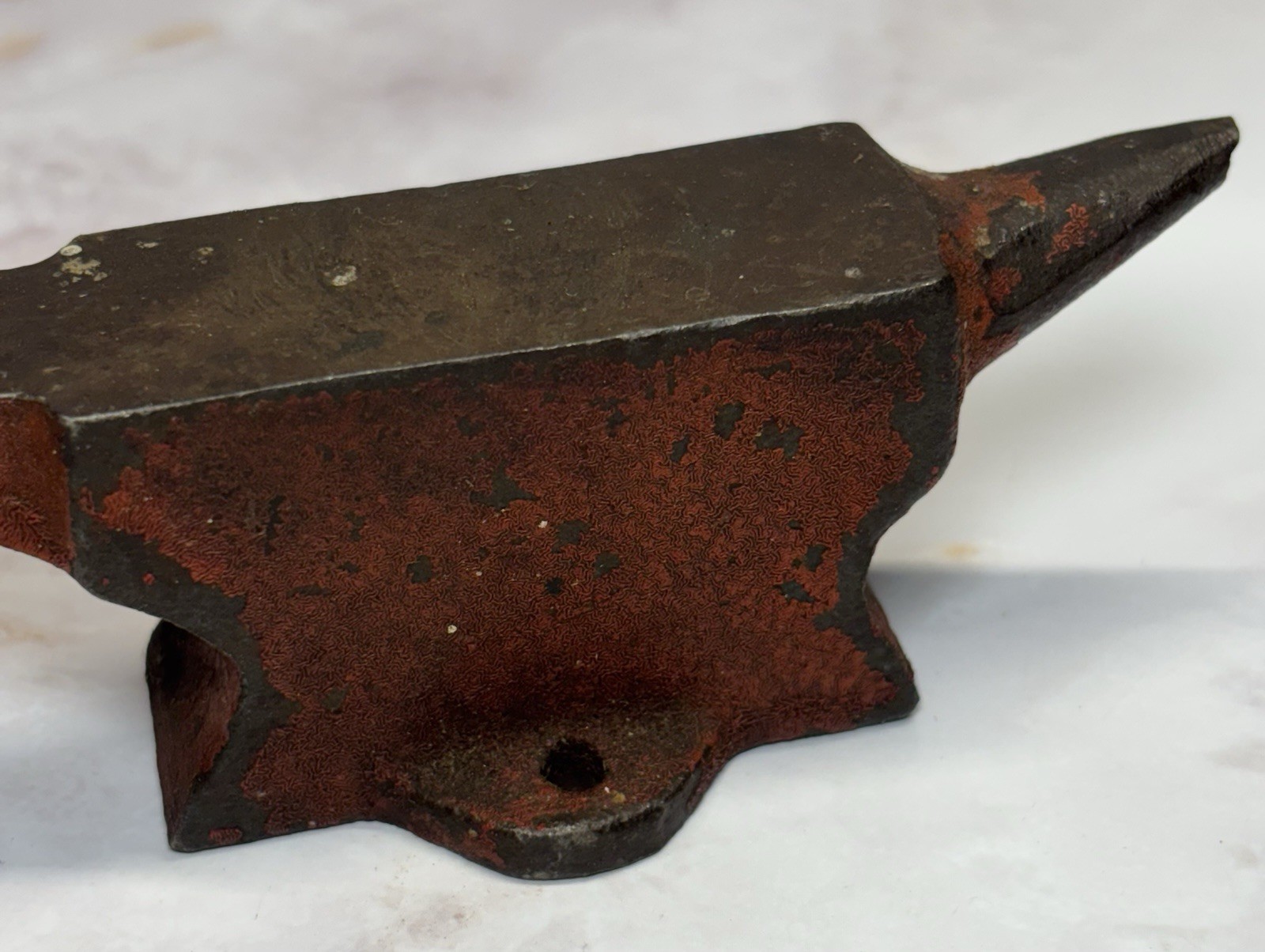 Vintage Red Small Cast Iron Anvil