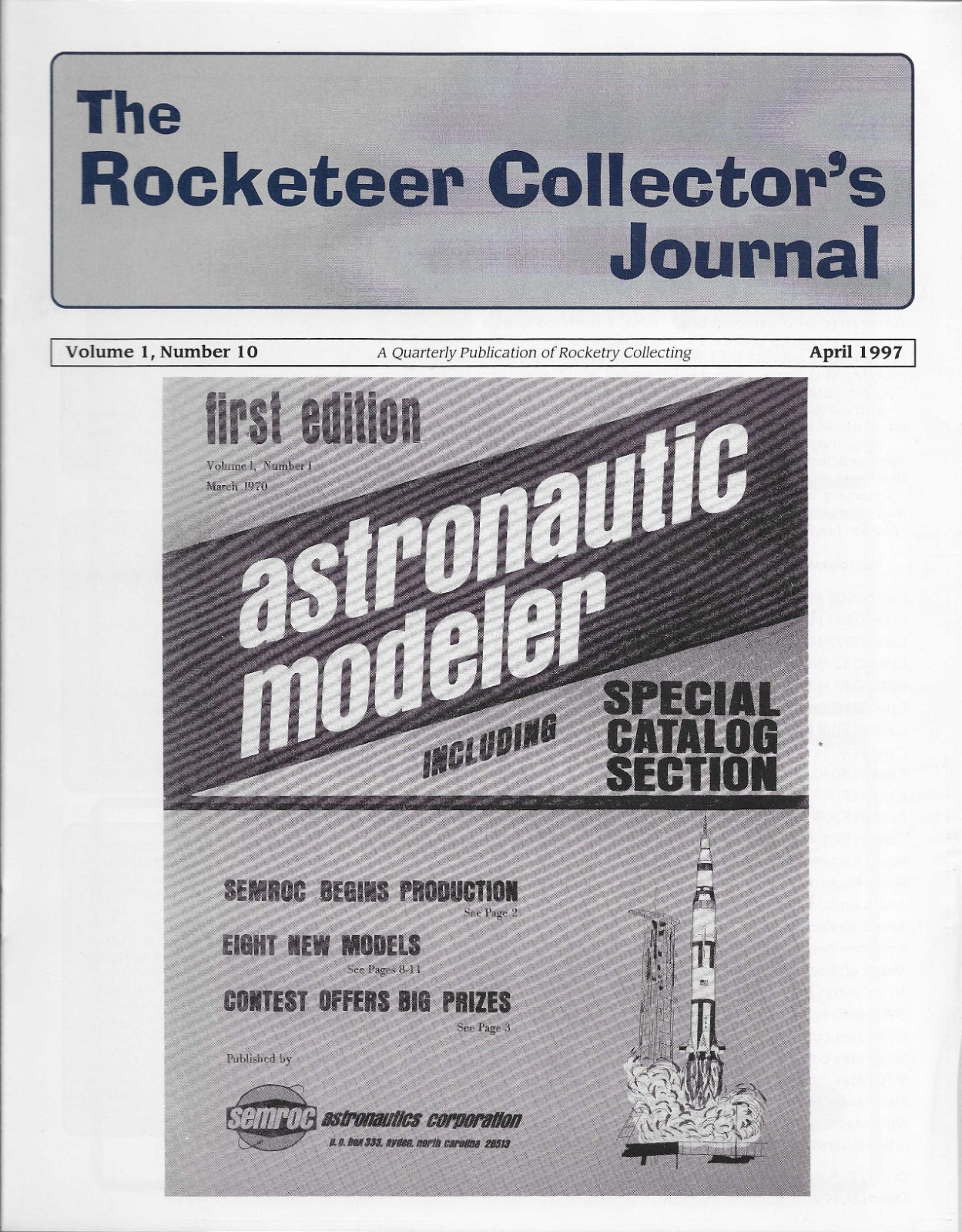 NEW LOWER PRICE !! The Rocketeer Collector's Journal, Vol. 1 No. 10,  April 1997