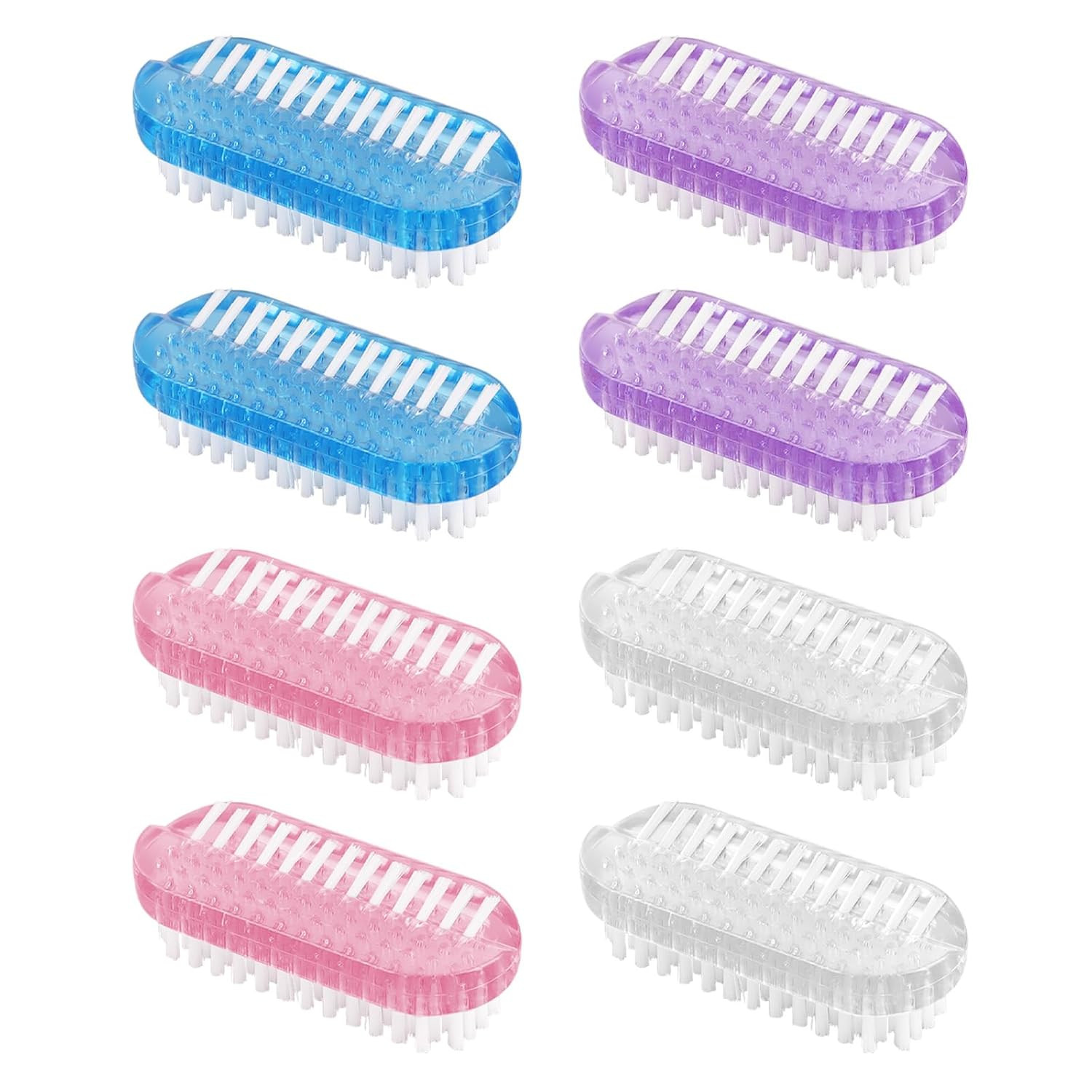 8 Pack Nail Brushes Dual Sided Hand & Toe Scrub Ergonomic Deep Cleaning Set