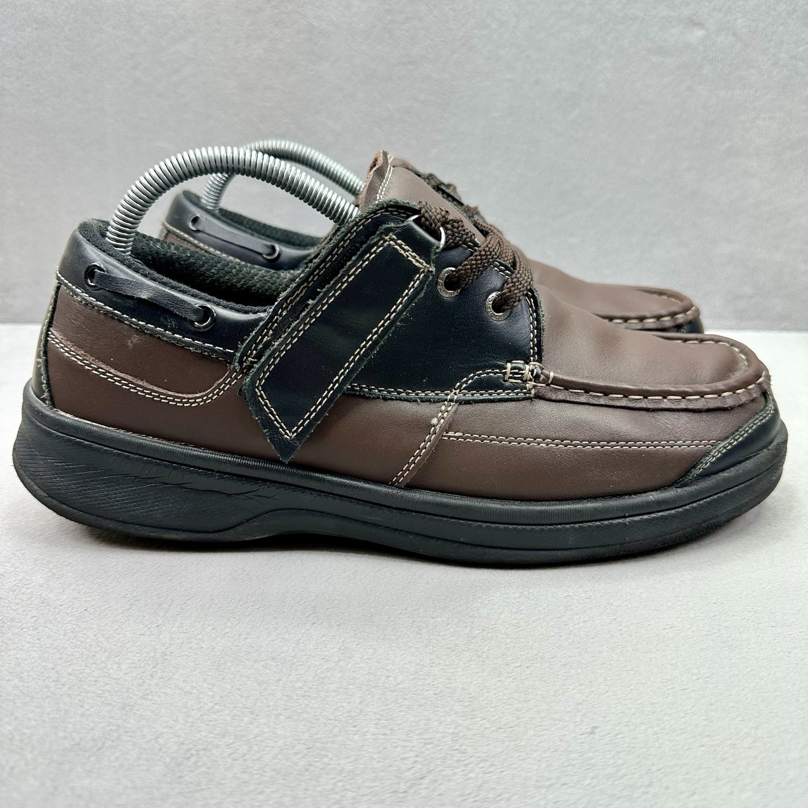 Orthofeet 422 Baton Rouge Mens Size 10 (D) Shoes Brown Black Leather Boat Loafer
