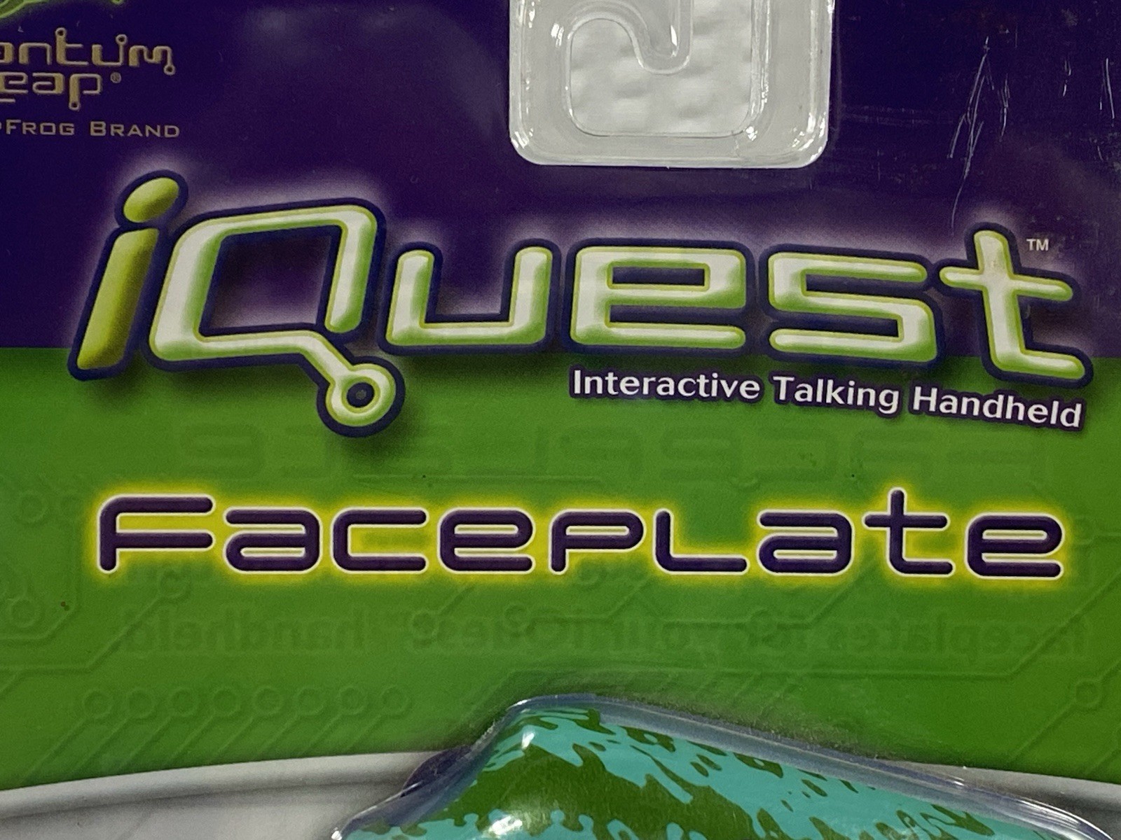Faceplate for iQuest (from Quantum Leap) Handheld Device- Green on Blue