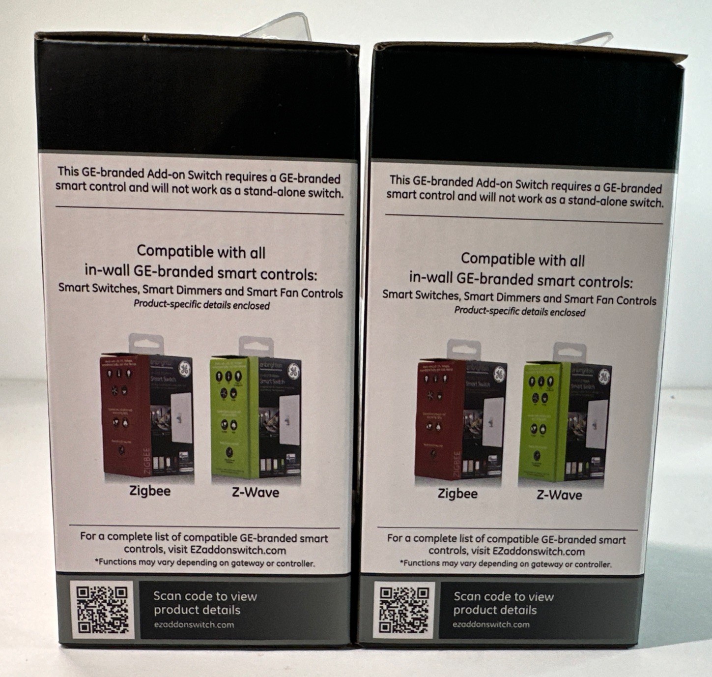 2X GE Enbrighten Add-On Switch With QuickFit And SimpleWire, Toggle, White 46200