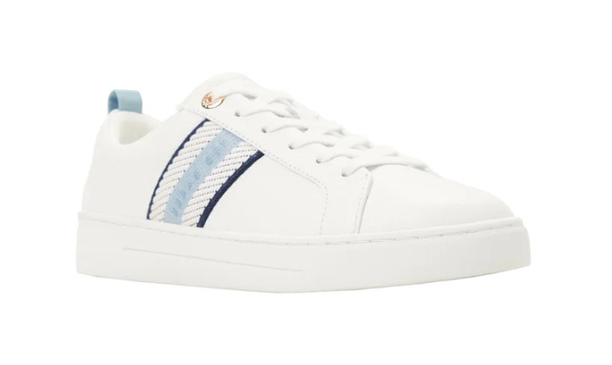 Ted Baker  “Bailey Icon” Women's Leather Sneaker Shoes Size 8 White/Blue  NEW