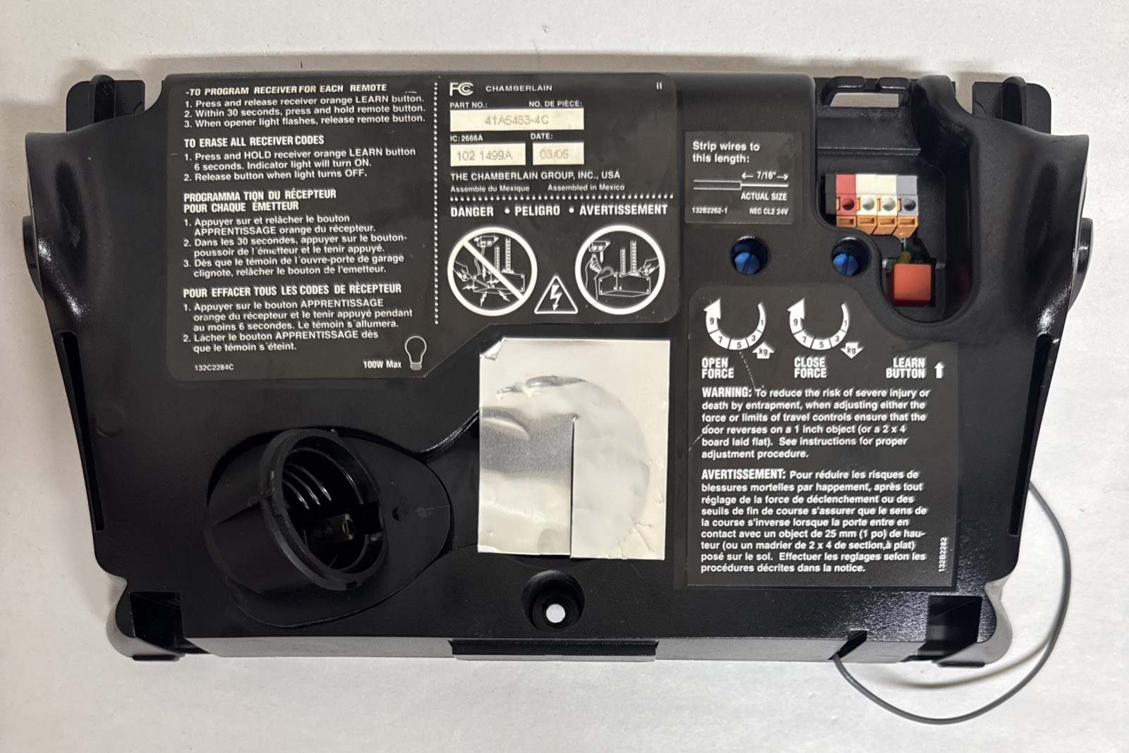Chamberlain Liftmaster 41A5483-4C Garage Door Logic Board Red Learn Button OEM