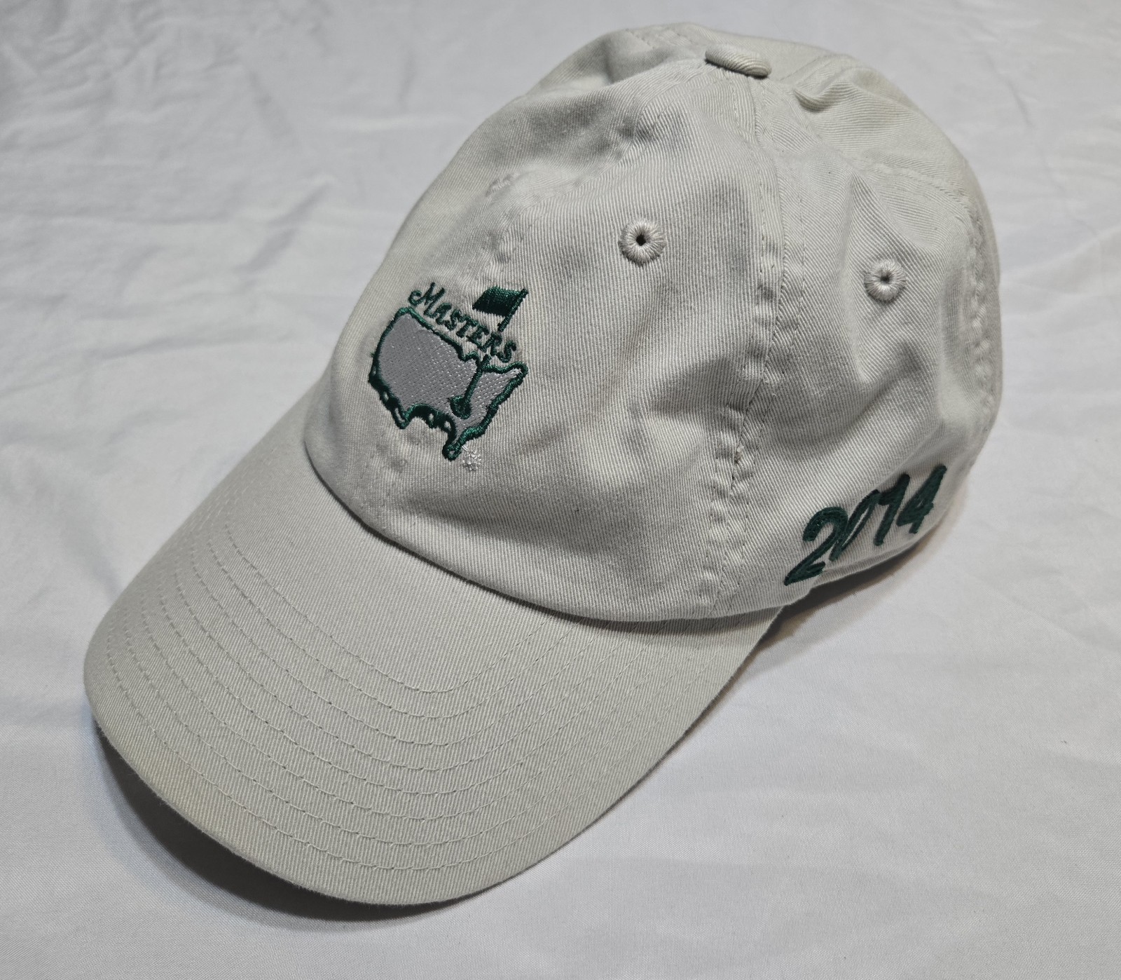 Masters 2014 American Needle Golf Cap Hat Adjustable Cream/khaki Cotton Embroidr