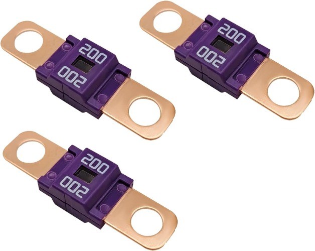 3PCS 200 Amp Bolt-on Fuse, Universal for Cars, Trucks, Constructio Color: 200A
