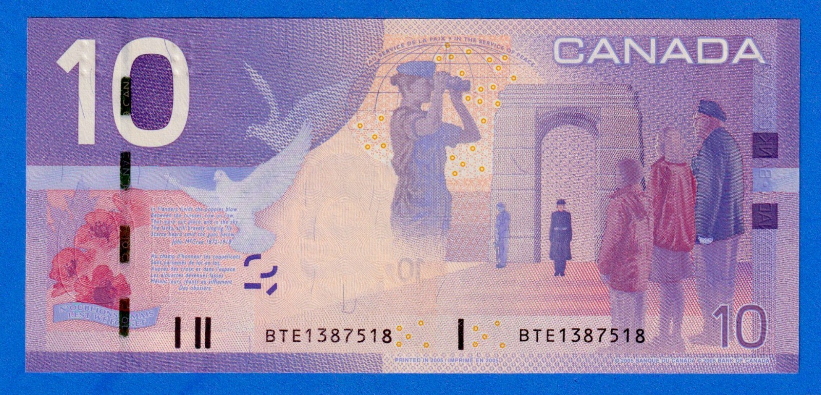 Canada $10 2005 - BC-68a / P-102Ab UNC Note - BTE1387518