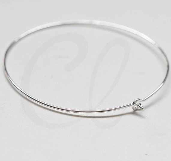 4 Pieces Silver Plated Brass Round Earring Hook-Earring Hoop 50x0.8mm (3735C)