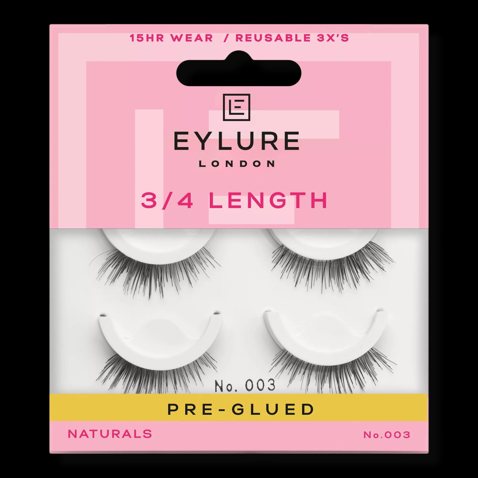 Pre-Glued Light & Wispy No. 003 Eyelashes Twin Pack -3/4 Length