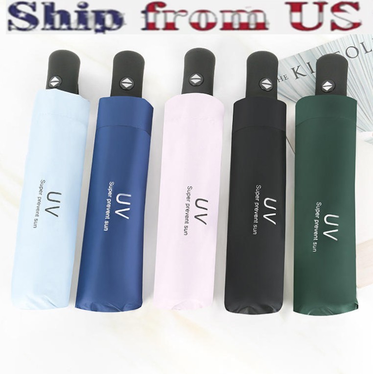 Automatic Umbrella Anti-UV Sun/Rain Windproof 3 Folding Compact Umbrella 8 Ribs