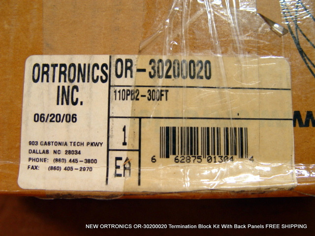 NEW ORTRONICS OR-30200020 Termination Block Kit With Back Panels FREE SHIPPING