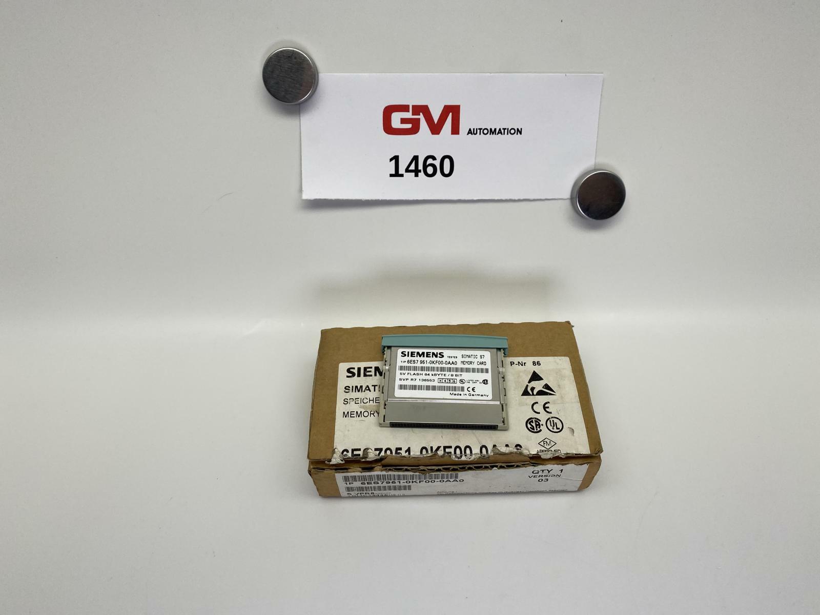 Siemens Memory Module 6ES7 951-0KF00-0AA0 Simatic S7 Memory Card 64KB Version 03
