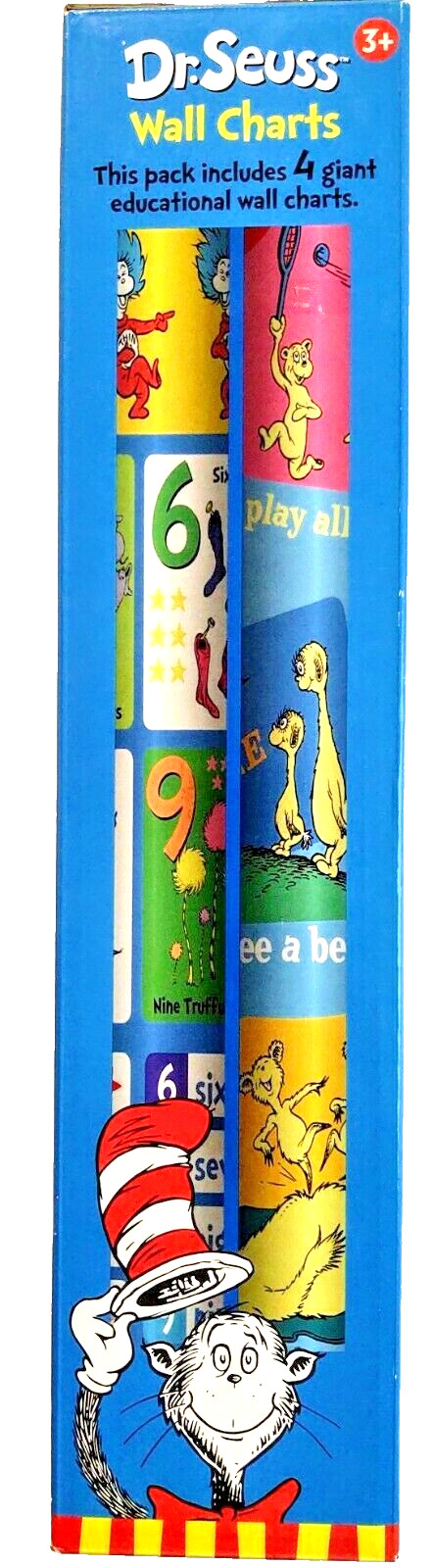 Dr. Seuss Giant Laminated Educational Wall Charts Classroom Decor- Set of 4