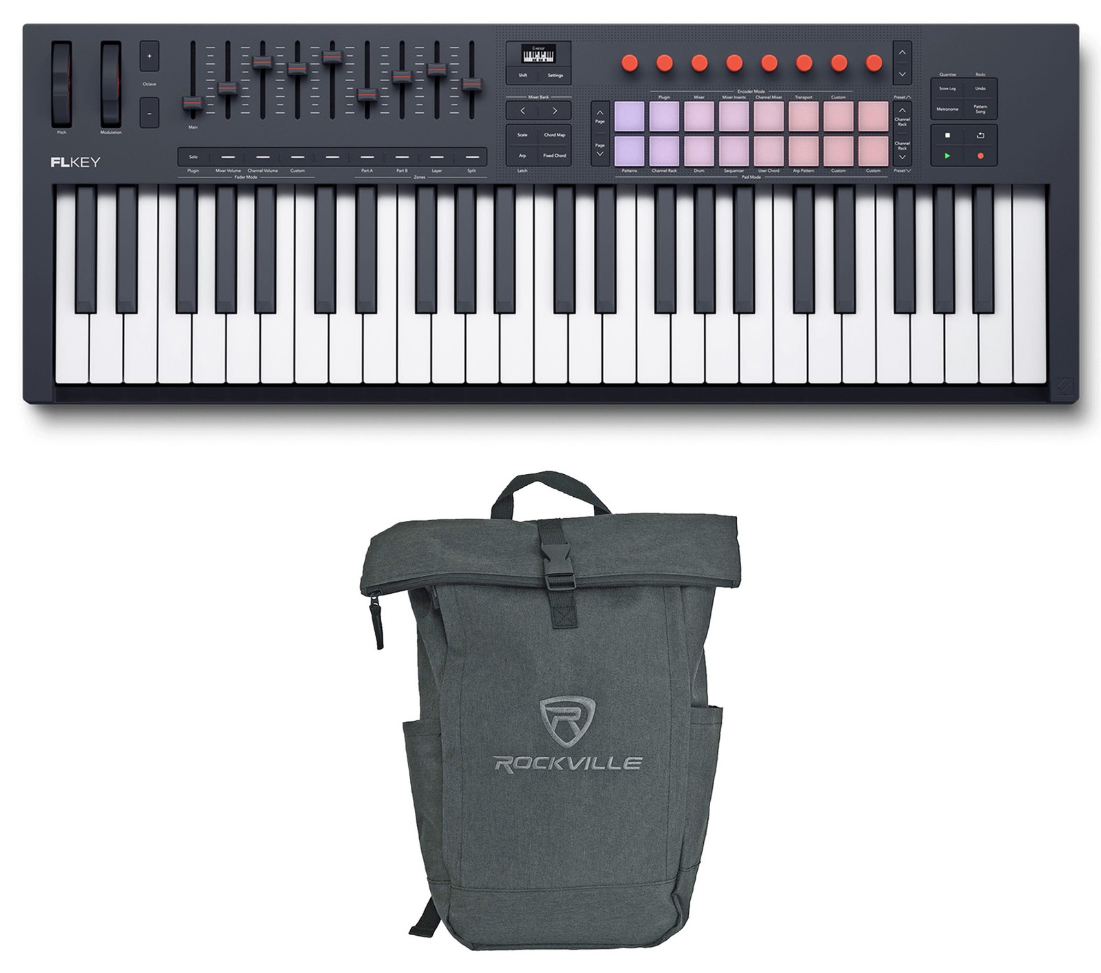 Novation FLkey 2 49 Key MIDI Keyboard Controller for FL Studio+Laptop Backpack