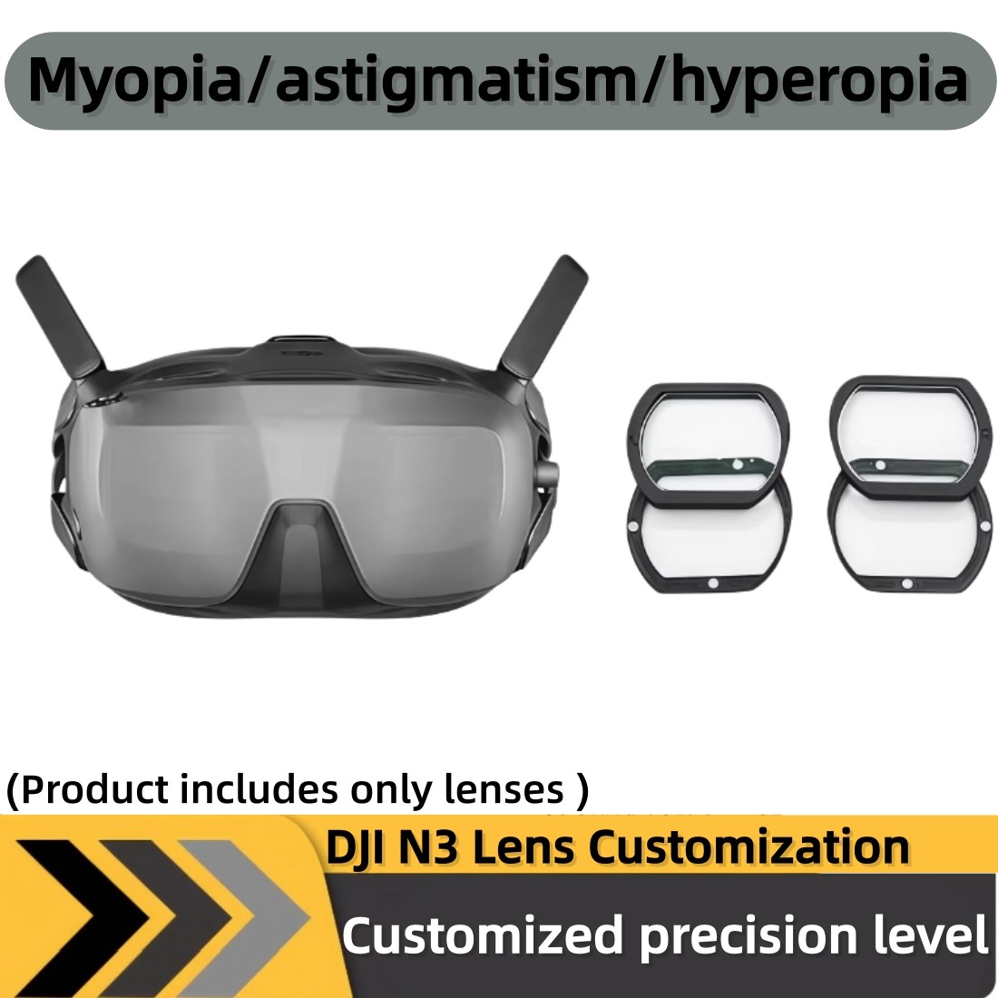 Magnetic Prescription Lenses for DJIGoggles N3-Myopia Astigmatism Custom Glasses