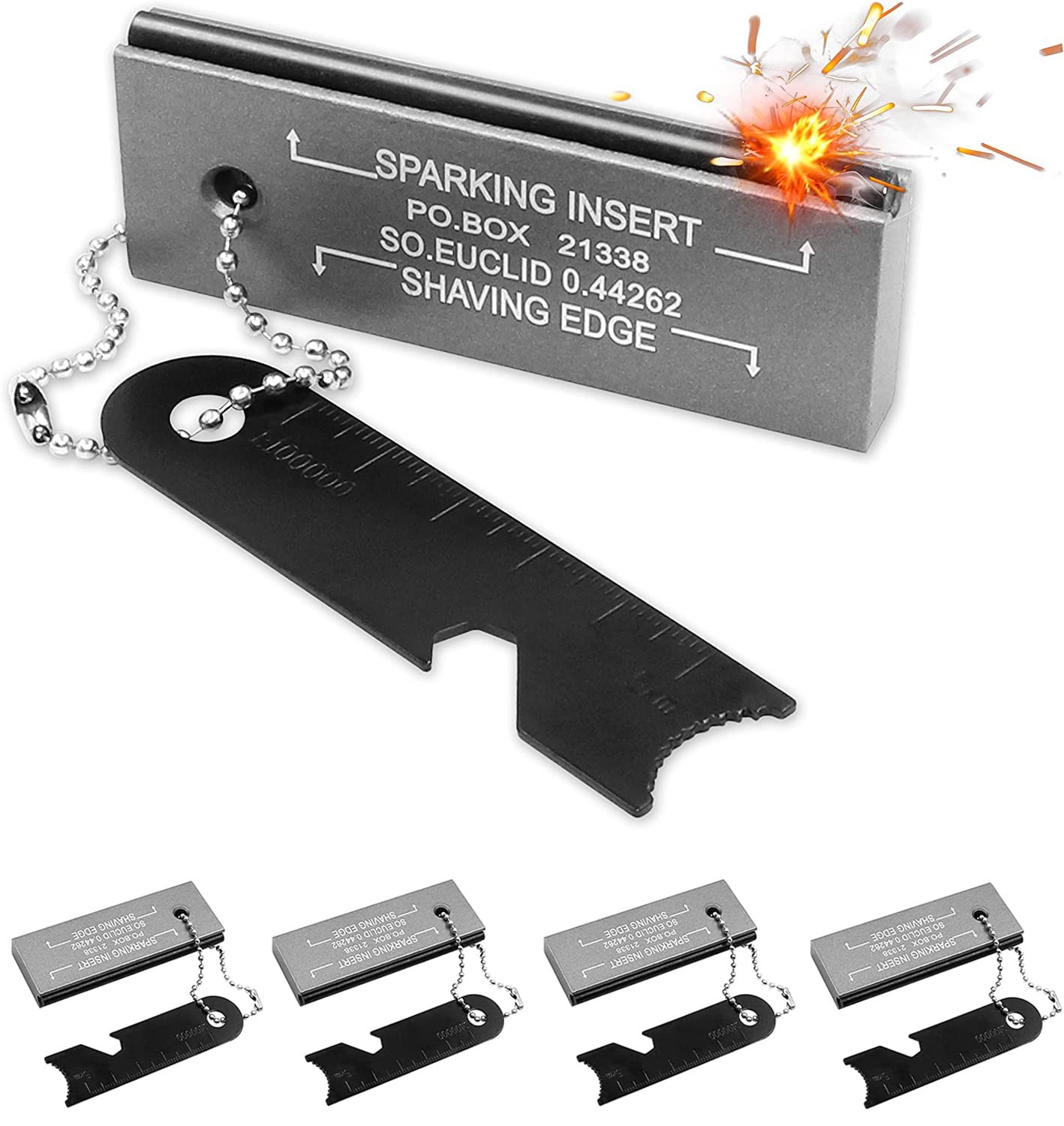 Fire Starter Magnesium Firestarter Flint, 4 Pack