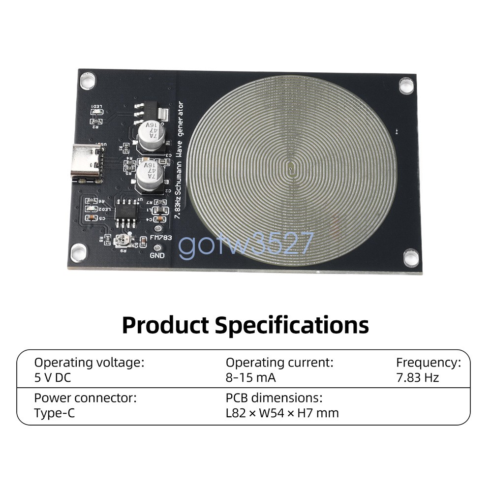 DC 5V 7.83Hz Schumann Wave Generator Ultra Low Frequency Pulse Generator Type-C