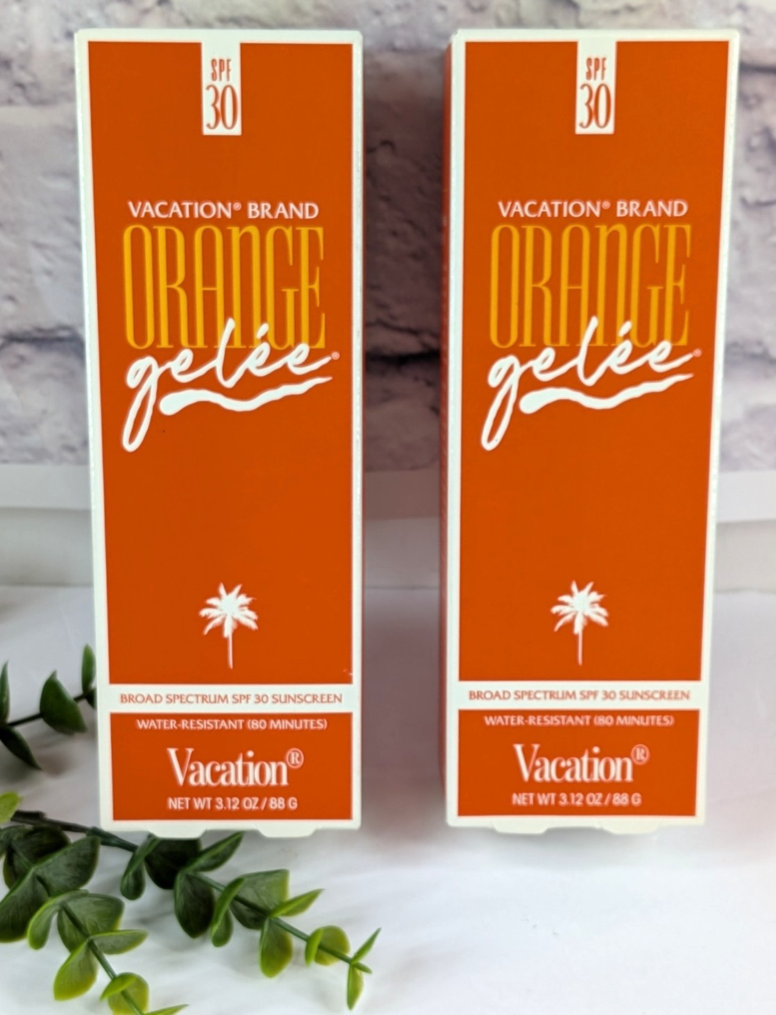 NIB LOT 2☀️Vacation Brand Orange Gelee SPF30 Sunscreen Gel 3.12oz 2027/28 French